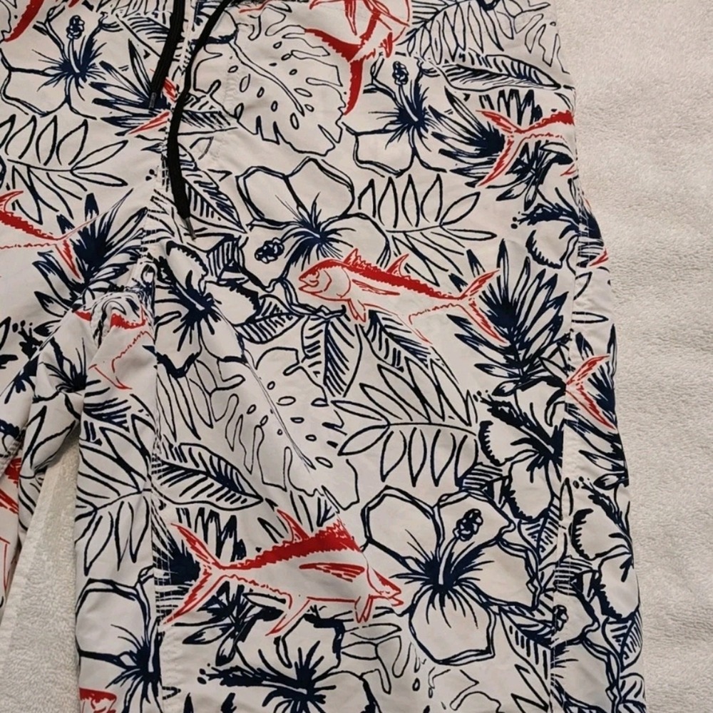 Men's Columbia Fish Print Swim Shorts Size 36  None Mesh Large Line Cutter - Picture 4 of 9